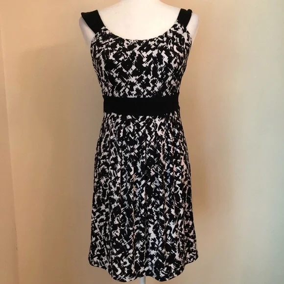 Ab Studio Dresses | Ab Studio Black + White Print Sleeveless Dress | Color: Black/White | Size: S | Mariarappa's Closet Ab Studio Dresses | Ab Studio Black + White Print Sleeveless Dress | Color: Black/White | Size: S | Mariarappa's Closet